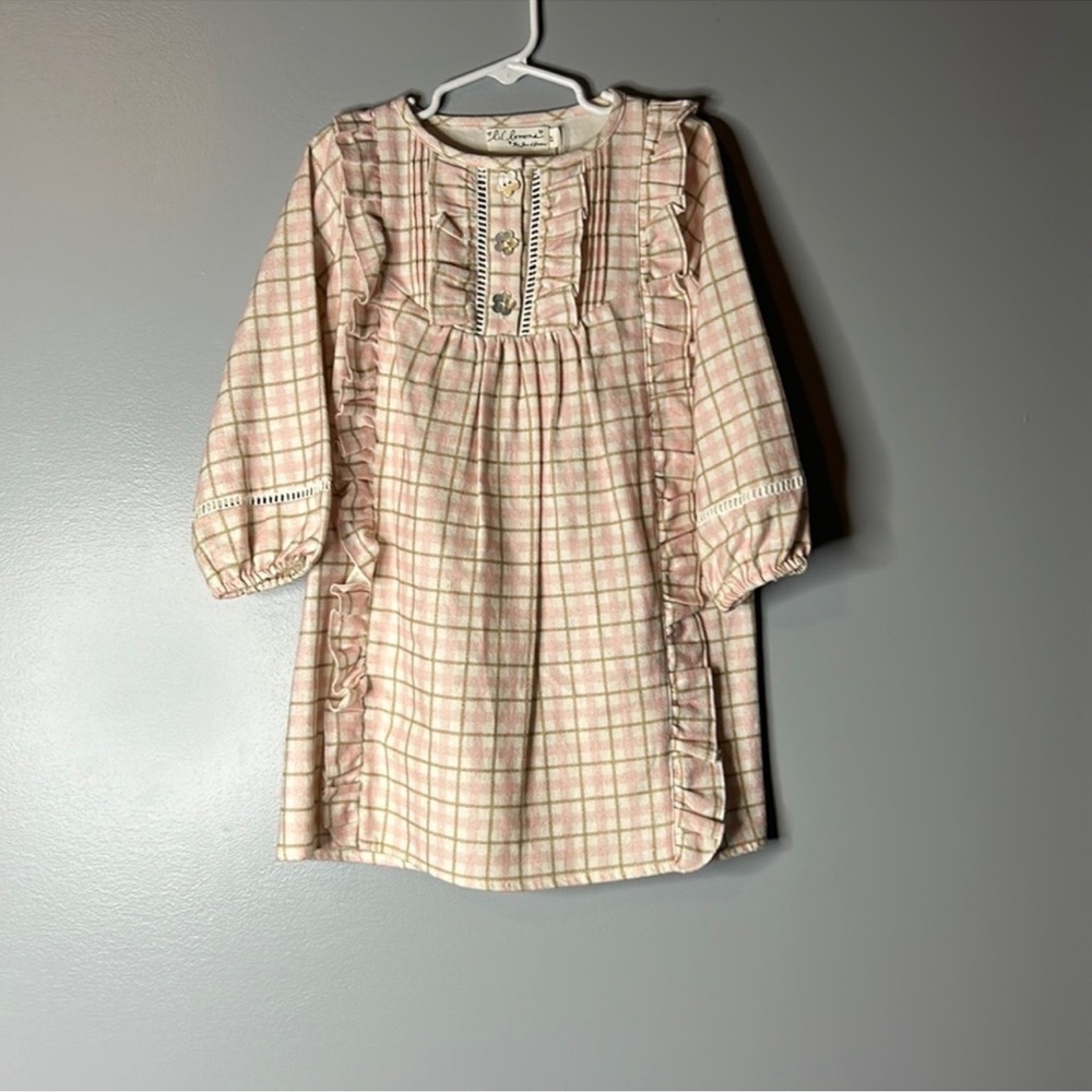 Lil Lemons by For Love & Lemons Pink Brown and cream dress size 5t
